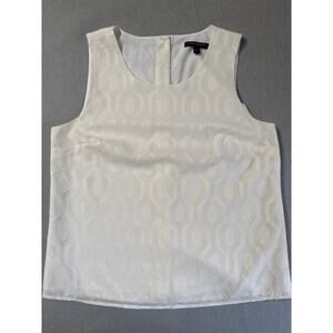 Women’s Banana Republic White Lace Sleeveless Lined Blouse Sz M